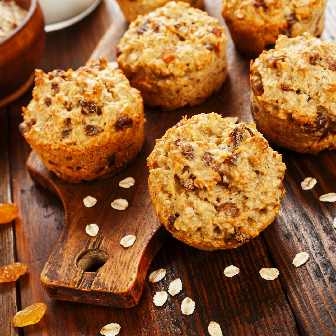 Oatmeal Raisin Protein Muffins (For 12 muffins)